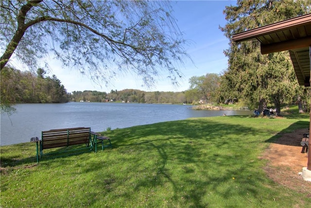 N3858 1000th St, Eau Claire, WI 54703 - view of green lawn with a water view and a wooded view
