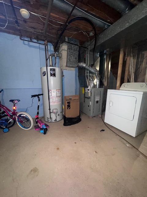 10547 W Wabash Ave Unit 10549, Milwaukee, WI 53224 - unfinished below grade area with washer / dryer and gas water heater
