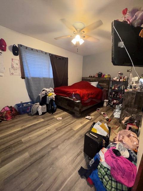 10547 W Wabash Ave Unit 10549, Milwaukee, WI 53224 - bedroom with wood finished floors and ceiling fan