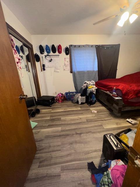 10547 W Wabash Ave Unit 10549, Milwaukee, WI 53224 - bedroom with wood finished floors and a ceiling fan