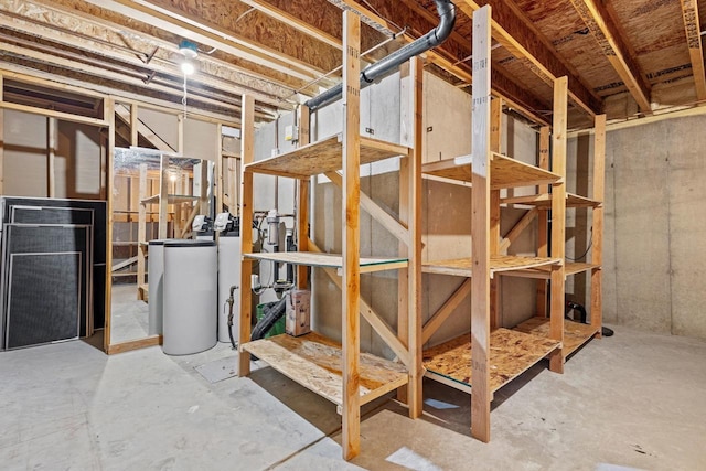 view of unfinished basement