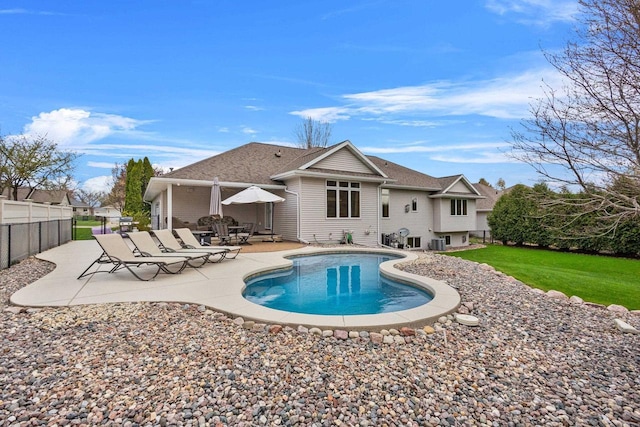 view of pool featuring a patio