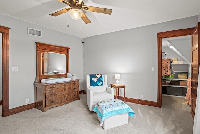 1753 Oneida Ct, Grafton, WI 53024 - living area with a ceiling fan, baseboards, and carpet