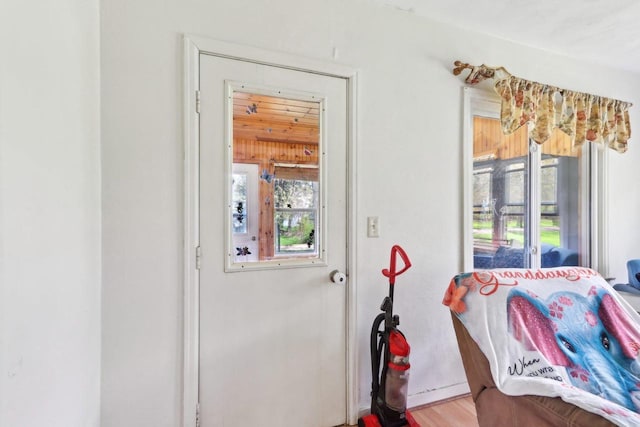 4121 1st Ave, Briggsville, WI 53920 - doorway to outside with wood finished floors
