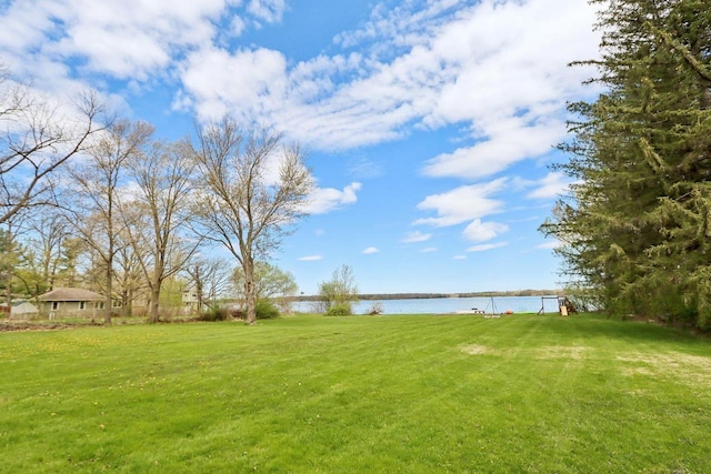 4121 1st Ave, Briggsville, WI 53920 - view of grassy yard featuring a water view