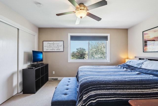 6941 Chester Dr Unit C, Madison, WI 53719 - bedroom featuring carpet floors, ceiling fan, and a closet
