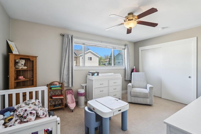 6941 Chester Dr Unit C, Madison, WI 53719 - bedroom featuring light carpet and a ceiling fan