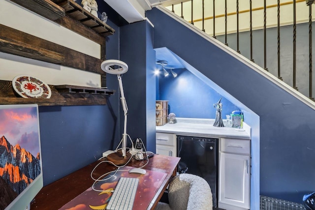 6941 Chester Dr Unit C, Madison, WI 53719 - indoor dry bar with stairway and fridge