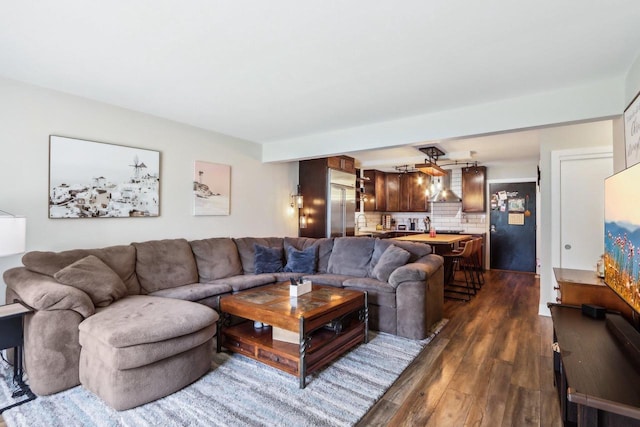 6941 Chester Dr Unit C, Madison, WI 53719 - living area with dark wood-style floors
