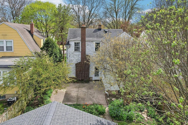 exterior space with a chimney