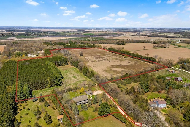 W3256 Princeton Rd, Green Lake, WI 54941 - aerial view of sparsely populated area with property parcel outlined
