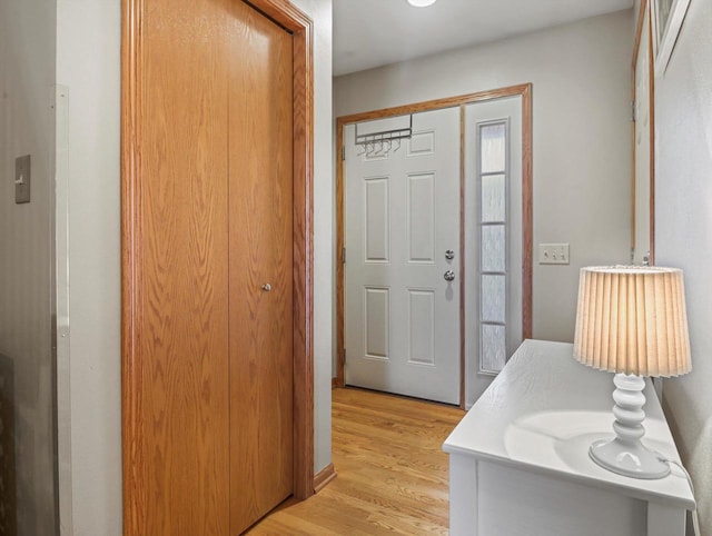 entryway featuring light wood-style flooring