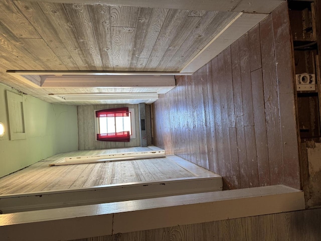 N3685 Mitchell Rd, Campbellsport, WI 53010 - spare room featuring wooden ceiling and wood walls