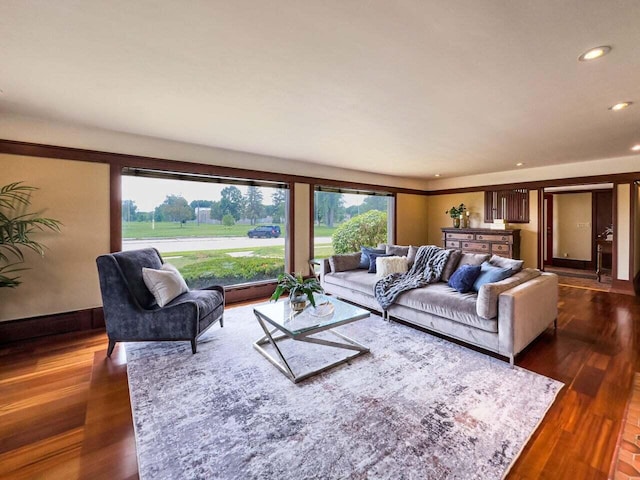7814 2nd Ave, Kenosha, WI 53143 - living area with recessed lighting and dark wood-type flooring