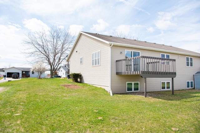 624 Westwynd Ct, Mazomanie, WI 53560 - rear view of property featuring a yard and a wooden deck