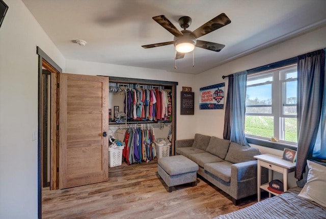 2515 County Road Hk, Barneveld, WI 53507 - living room featuring wood finished floors and ceiling fan