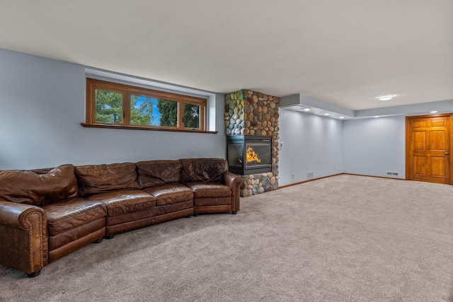 W343S9320 Jericho Dr, Eagle, WI 53119 - living room with carpet flooring and a fireplace