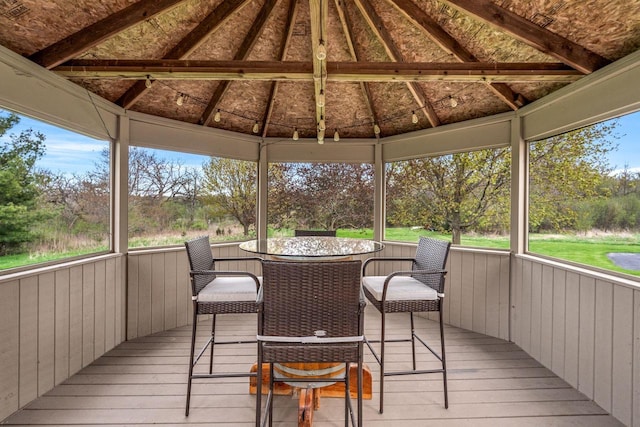 W343S9320 Jericho Dr, Eagle, WI 53119 - sunroom / solarium with vaulted ceiling and outdoor dining space