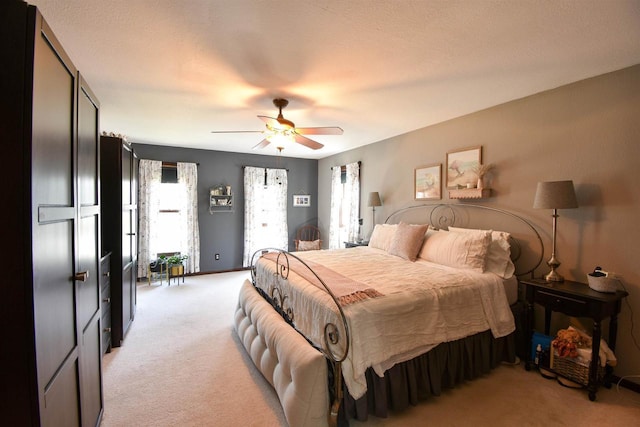 3001 Revere Rd, Plover, WI 54406 - bedroom featuring light carpet and ceiling fan
