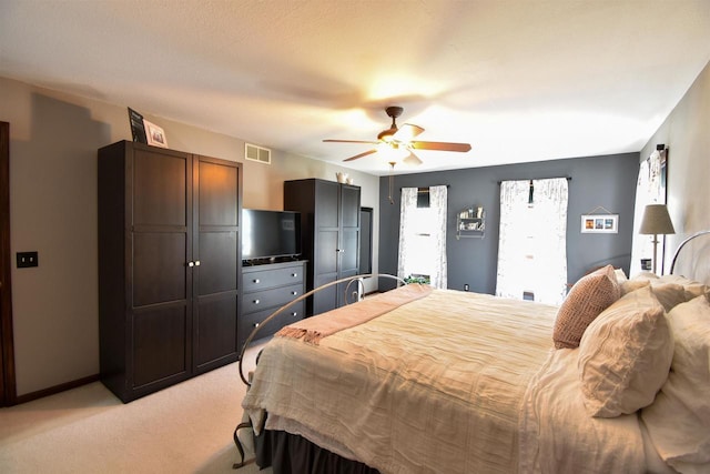 3001 Revere Rd, Plover, WI 54406 - bedroom featuring light carpet and ceiling fan