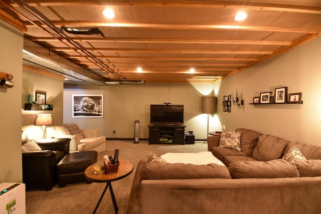 3001 Revere Rd, Plover, WI 54406 - carpeted living area with recessed lighting