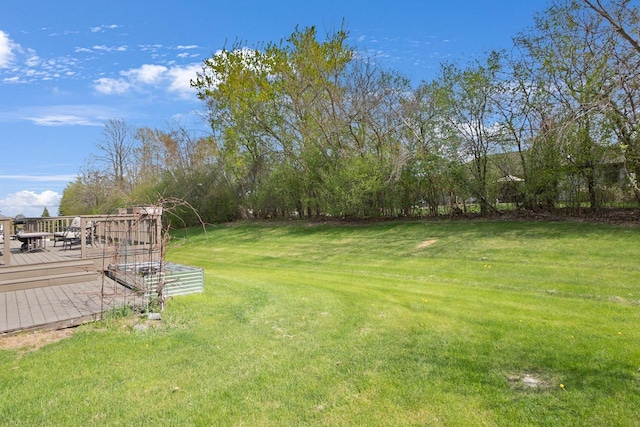 N53W16789 Prairie Dawn, Menomonee Falls, WI 53051 - view of green lawn featuring a wooden deck