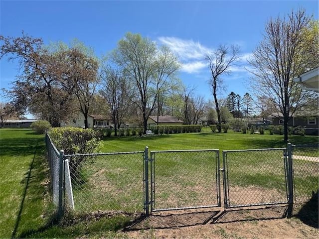 view of yard with a gate
