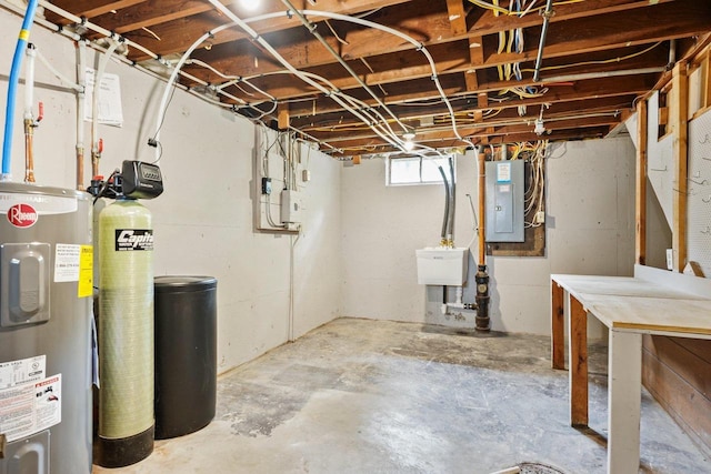 4516 Maher Ave, Madison, WI 53716 - below grade area featuring water heater, a water softener system, and electric panel
