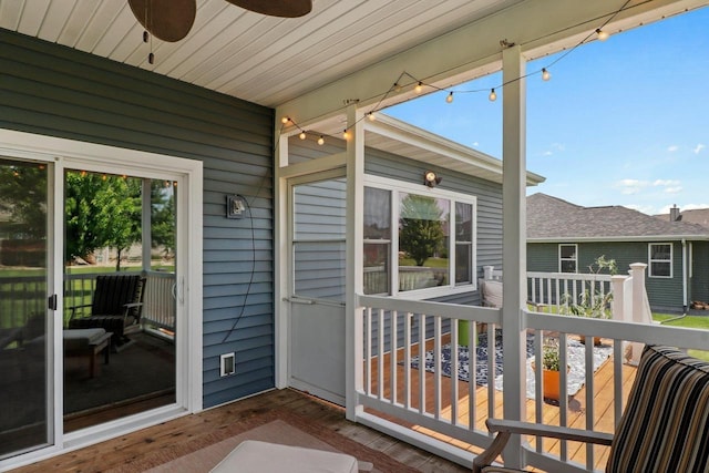 805 Mourning Dove Dr, Cottage Grove, WI 53527 - sunroom featuring a ceiling fan