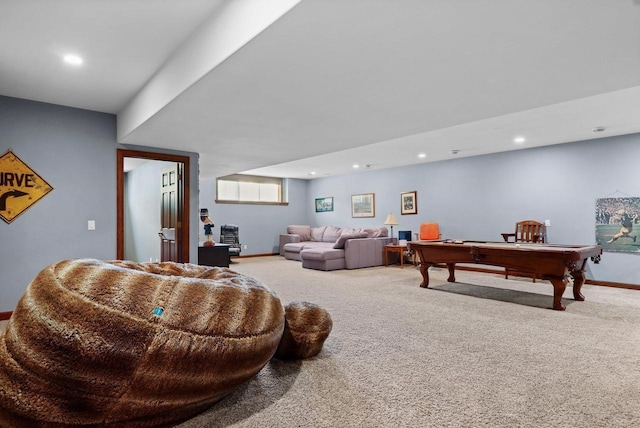 805 Mourning Dove Dr, Cottage Grove, WI 53527 - living room with carpet floors, recessed lighting, and billiards