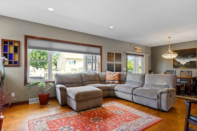 805 Mourning Dove Dr, Cottage Grove, WI 53527 - living area featuring wood finished floors and recessed lighting