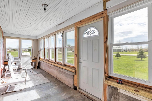 3265 County Road C, Oconto Falls, WI 54154 - sunroom / solarium with concrete floors and wood ceiling