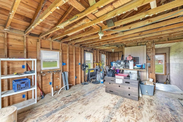 3265 County Road C, Oconto Falls, WI 54154 - basement featuring healthy amount of natural light and wooden walls