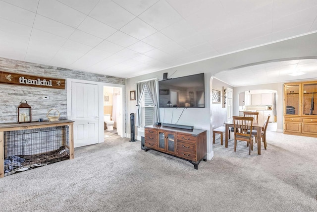 3265 County Road C, Oconto Falls, WI 54154 - carpeted living room with arched walkways