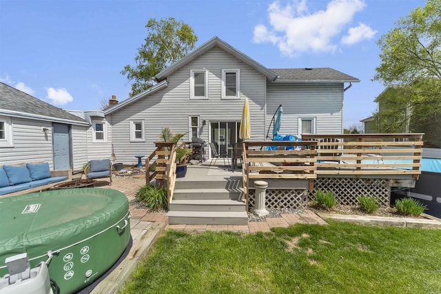 1301 Jackson St, Stoughton, WI 53589 - back of house with a wooden deck