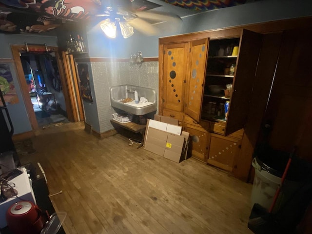 bathroom with wood finished floors