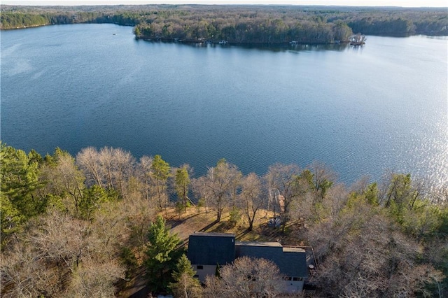 29825 Minerva Cir, Danbury, WI 54830 - aerial view of a nearby body of water and a heavily wooded area