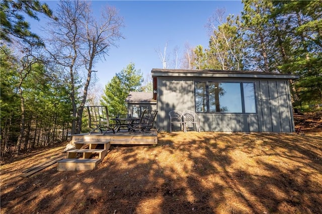 29829 Minerva Cir, Danbury, WI 54830 - back of property featuring a wooden deck