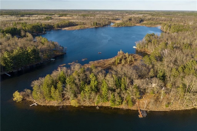29829 Minerva Cir, Danbury, WI 54830 - aerial overview of property's location featuring a large body of water and a heavily wooded area