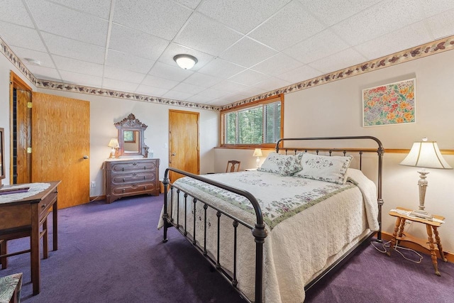 E9510 Oak Hill Rd, Wisconsin Dells, WI 53965 - carpeted bedroom with a drop ceiling