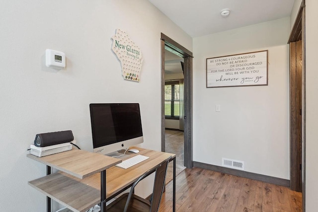 S952 W Redstone Dr, La Valle, WI 53941 - home office featuring wood finished floors and baseboards