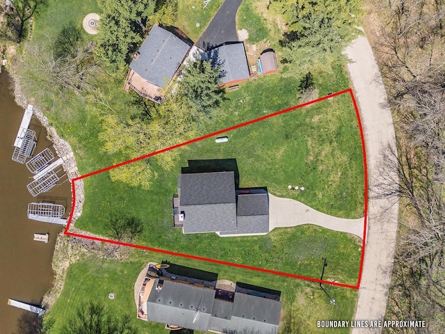 S952 W Redstone Dr, La Valle, WI 53941 - aerial view of property and surrounding area featuring property boundaries highlighted