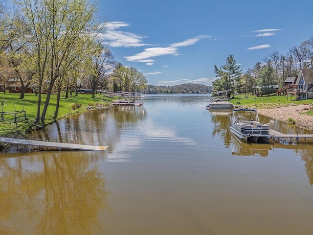 S952 W Redstone Dr, La Valle, WI 53941 - water view with a boat dock
