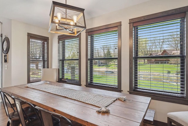 S952 W Redstone Dr, La Valle, WI 53941 - dining area with a chandelier and plenty of natural light