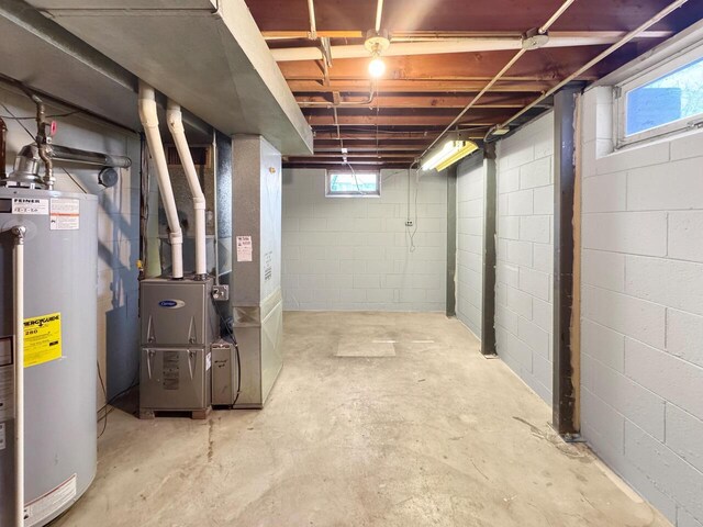 4538 Oakdale Dr, Racine, WI 53405 - below grade area featuring gas water heater and heating unit
