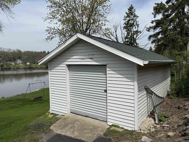 1263 N Parker Dr, Janesville, WI 53545 - view of outdoor structure featuring a water view and an outbuilding