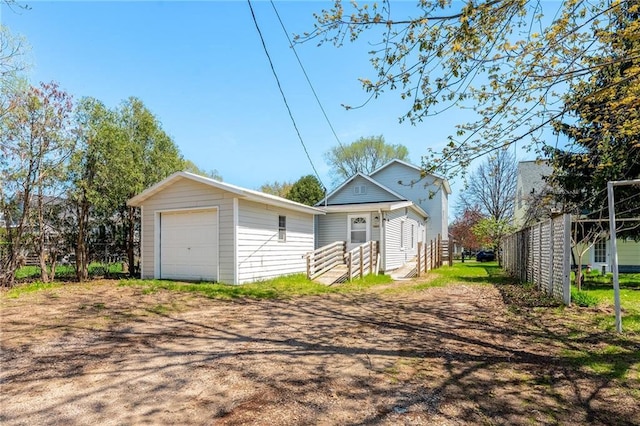 detached garage with driveway