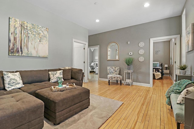 9302 39th Ave, Pleasant Prairie, WI 53158 - living room with light wood-style flooring, recessed lighting, and baseboards