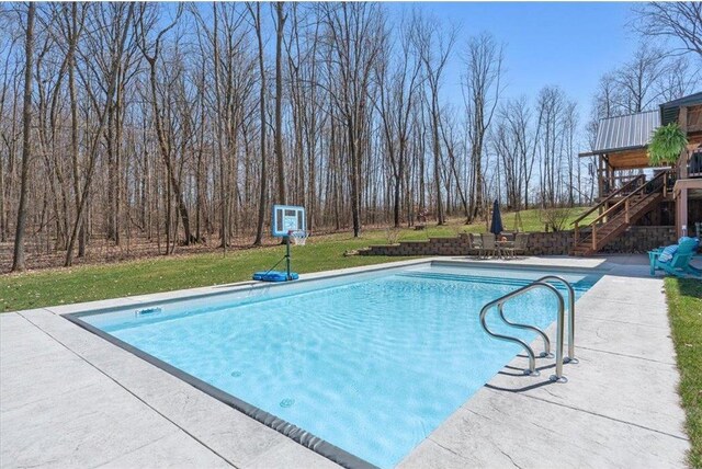 744 50th Ave, Clear Lake, WI 54005 - outdoor pool with stairs and a patio area