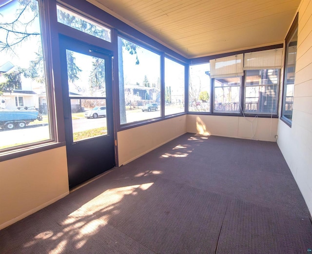view of unfurnished sunroom